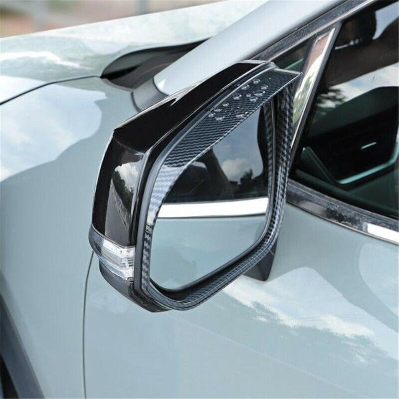 Carbon Fiber Rearview Mirror Rain Eyebrow Cover Trim For Toyota RAV4 2019-2022