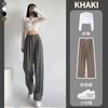 Nettext Suit Pants Women's Spring and Autumn New Mopping High-waisted Wide-leg Pants Drape Casual Straight Narrow Version Small Pants