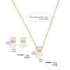 ZAKOL Elegant Round Cubic Zirconia Imitation Pearl Necklace Earrings For Women Bridal Wedding Party Jewelry Gift
