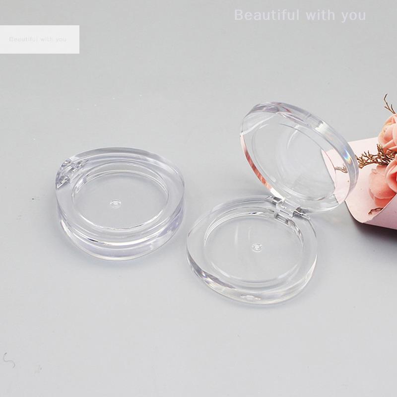 1 Pc Portable Lightweight Empty Reusable Round Eyeshadow Box Blush Concealer Storage Case for Women Outdoor Shopping Travel