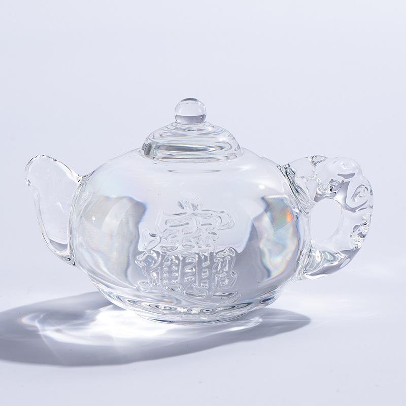 Хрустальная ручка, горшок-орнамент, глазурованный маленький чайник, ручка Вэньвань, подарок, украшение для дома, орнамент, красочный градиент