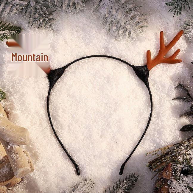 Barrette Serre-tête Bois de Faon Style Mori - Accessoire de Cheveux de Noël Mignon d'Inspiration Féerique pour Femmes