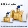 Brass Natural Color High-pressure Ball Valve PPR Double Headed Union Ball Valve Switch 4-point Straight Through Type