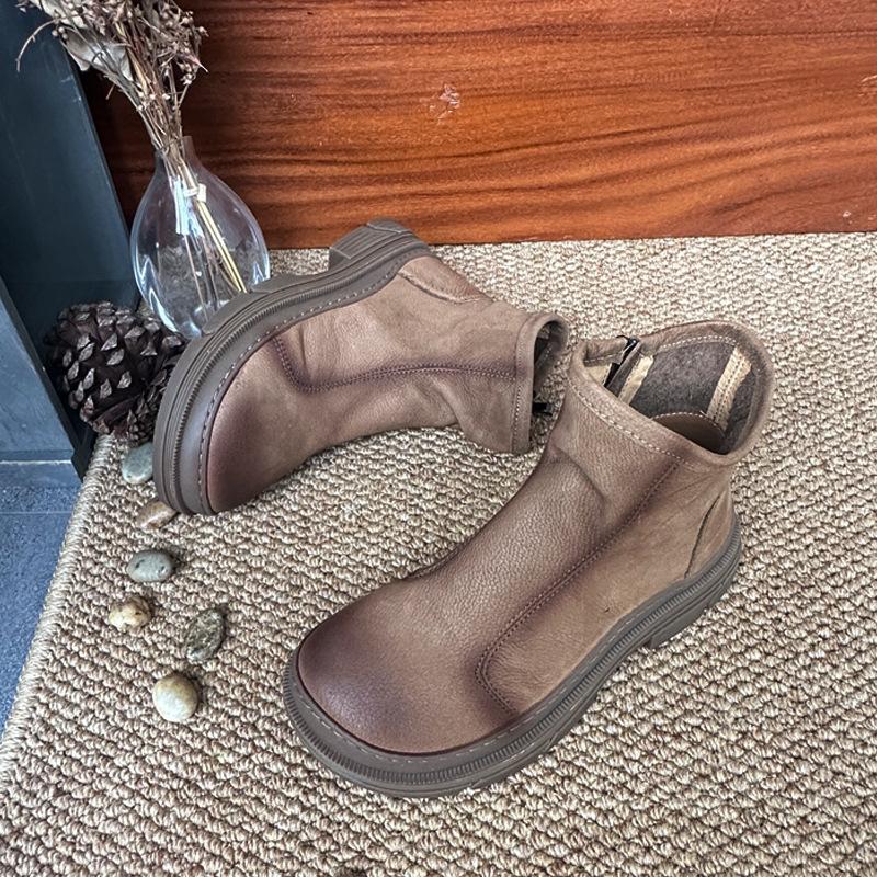 Women's Shoes, Single Shoes, Handmade Leather Women's Boots, Short New Style Shoes