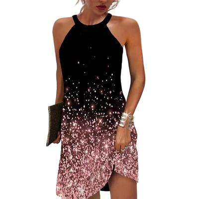 FASHION Mini Dress Sleeveless Dress-up Halter Neck Sweet Summer Holiday Ladies Women Clothing