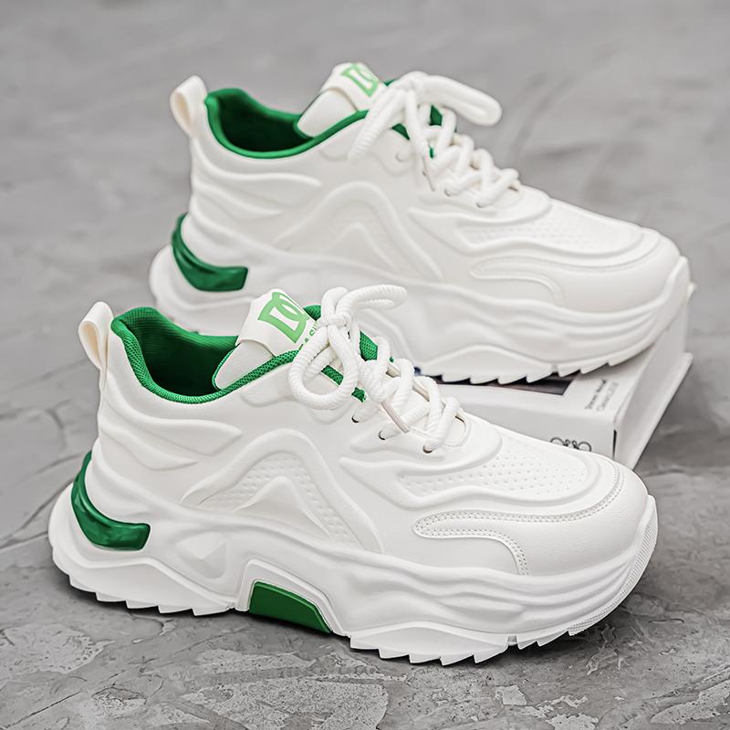 Pánské boty na volný čas, jarní a podzimní módní boty na vysokých podpatcích s tlustou podrážkou, všestranné módní gumové boty, tenisky, mužské tenisky