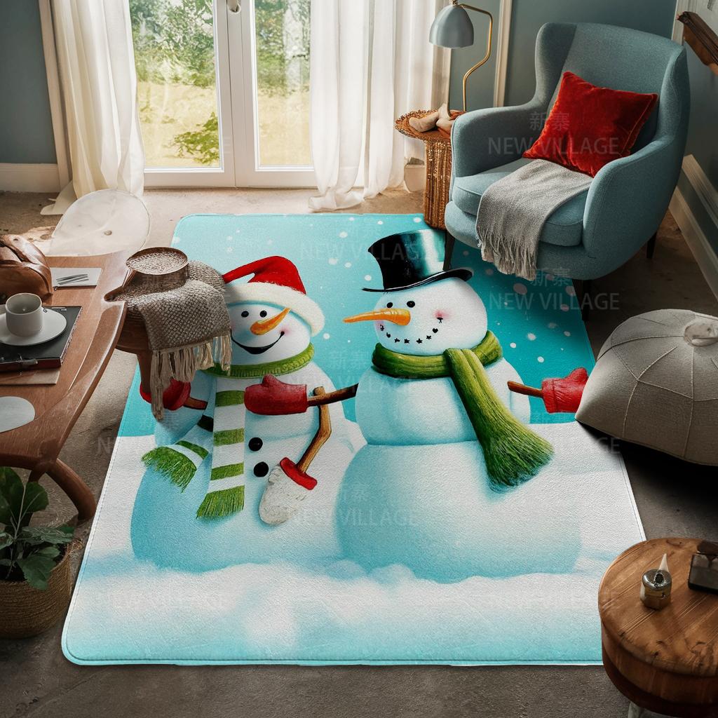 House Entrance Carpet Home Door Mat Living Room Bath Foot Bathroom Non-slip Water Absorption Rugs Bath Merry Christmas Winter