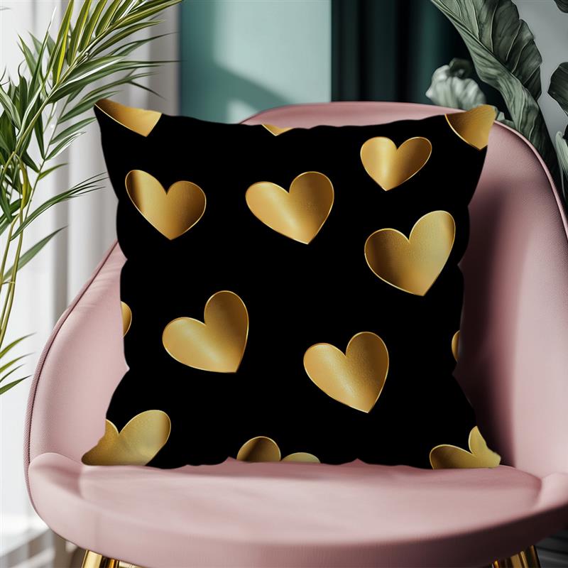 1Pc King And Queen Cushion Covers Black Polyester Pillow Cover For Home Sofa Chair Bed Car Party Table Decoration