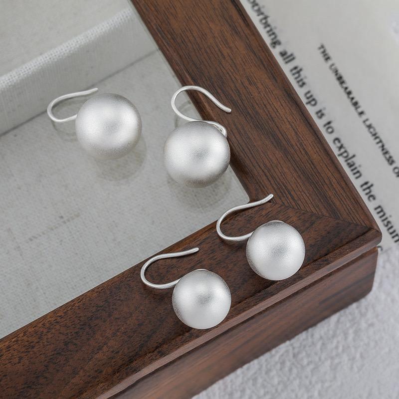925 Sterling Silver Earrings For Women Trendy Simple Shinning Ball Earring Jewelry Prevent Allergy Party Christmas Accessories