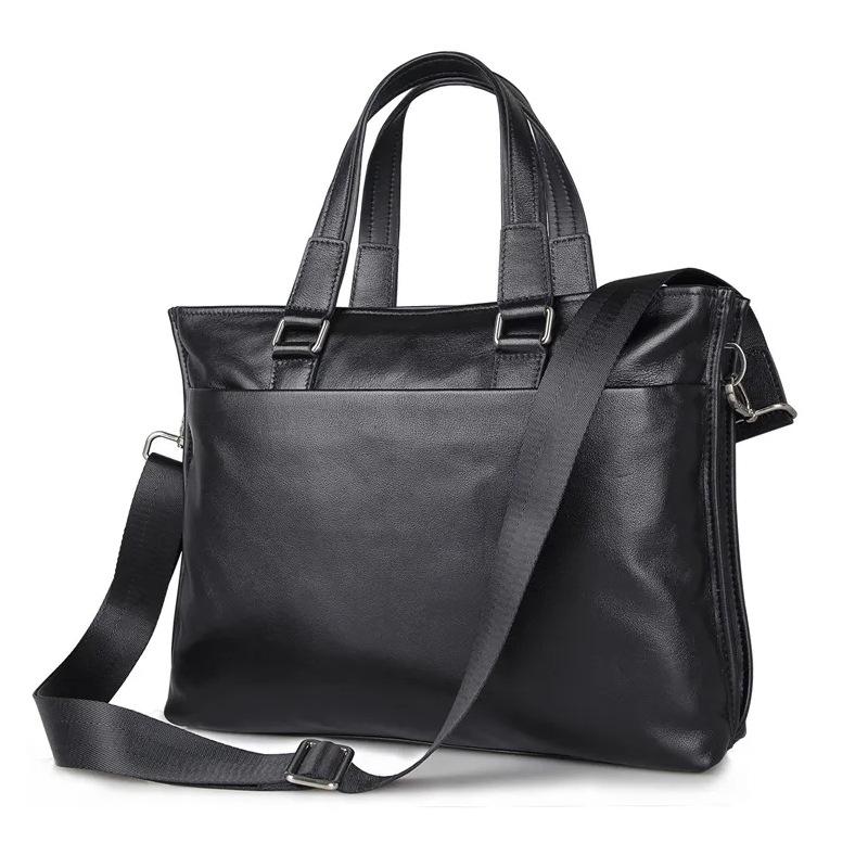 Herren-Aktentasche aus echtem Leder: Strapazierfähige, wasserdichte Laptoptasche aus Rindsleder für Anwälte und Pendler