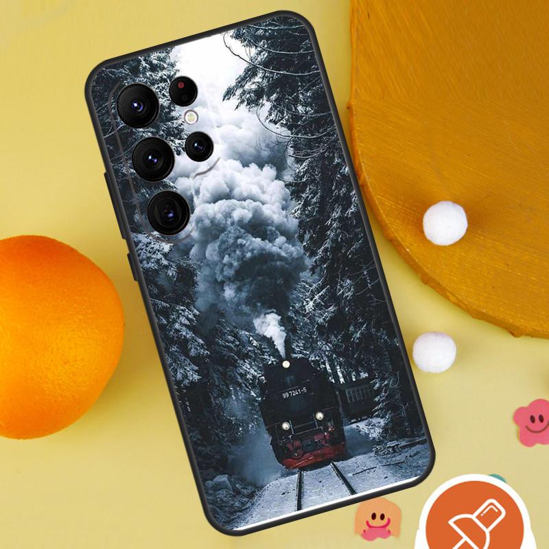 Train Railway Travel Phone Case For Samsung Galaxy S25 Ultra S23 S22 S21 Ultra S9 S10 S20 Plus S24 FE Funda Cover