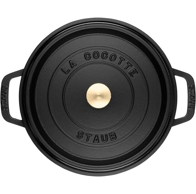 Casserole Zwilling Staub, Round, 26 Cm, Black, 5.2 L (40509-310-0)