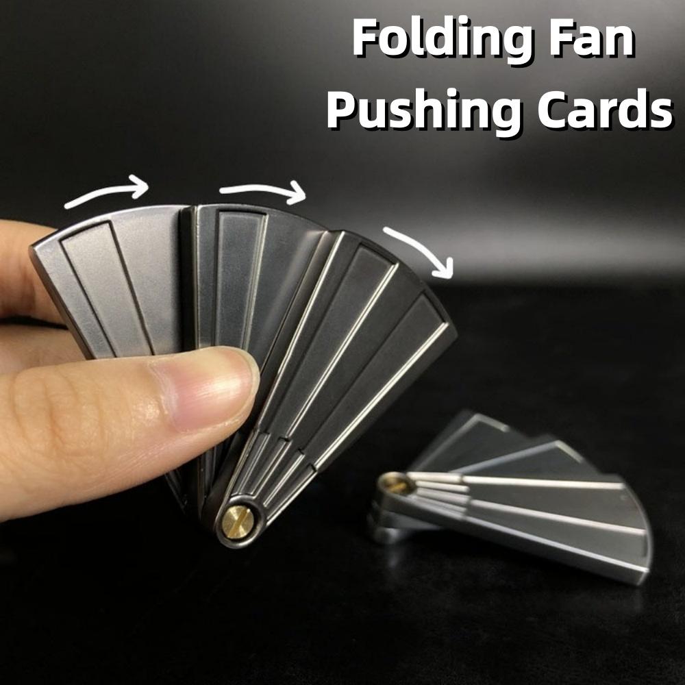 Mechanical Magnetic Push Card Slider - Fan Pa Pa Coin Pushing Plate Anti Stress Sensory Fidget Toy Cool Things for Adults