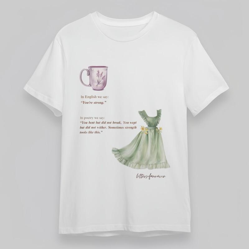 

Women s Plus Size Classic T-Shirt Inspirational Quote With Vintage Floral Tee S