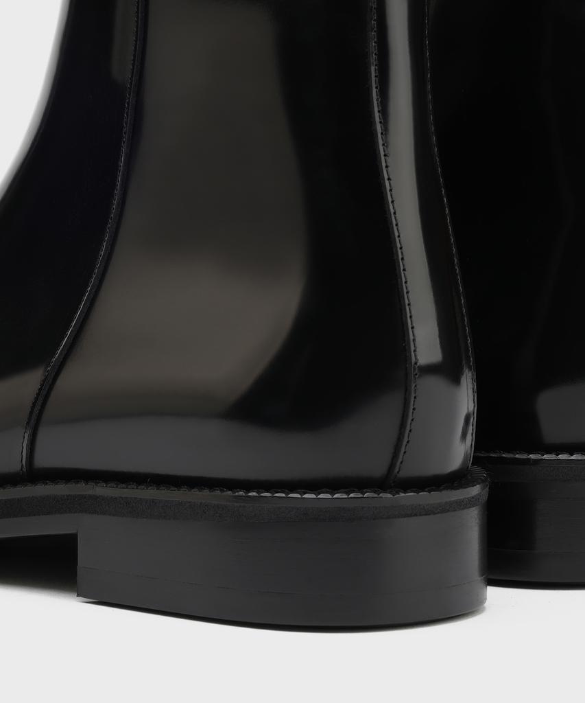 Firenze Atelier [Vibram] Minimal Semi-Square Zip-Up Boots 7430-Z [Box Black]