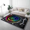 Vintage Vinyl Record Player Living Room Bedroom Large Carpet Retro Music Design Realistic Turntable Record Pattern Home Decor