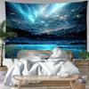 Blue Aurora Ice Forest Tapestry Wall Hanging Landscape Bohemian Minimalist Art Living Room Bedroom Home Decor