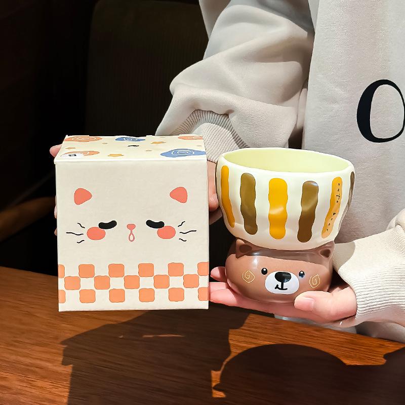 

Подарок на день рождения Милая чашка с животным Домашняя чашка для питья воды Офисная повседневная чашка Кружка Керамическая чашка для воды Сувенир 370ML