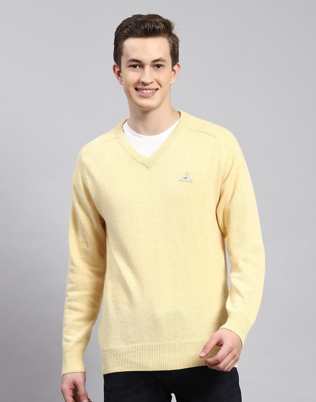 

Monte Carlo Mens Yellow Solid V Neck Sweater XXL жёлтый