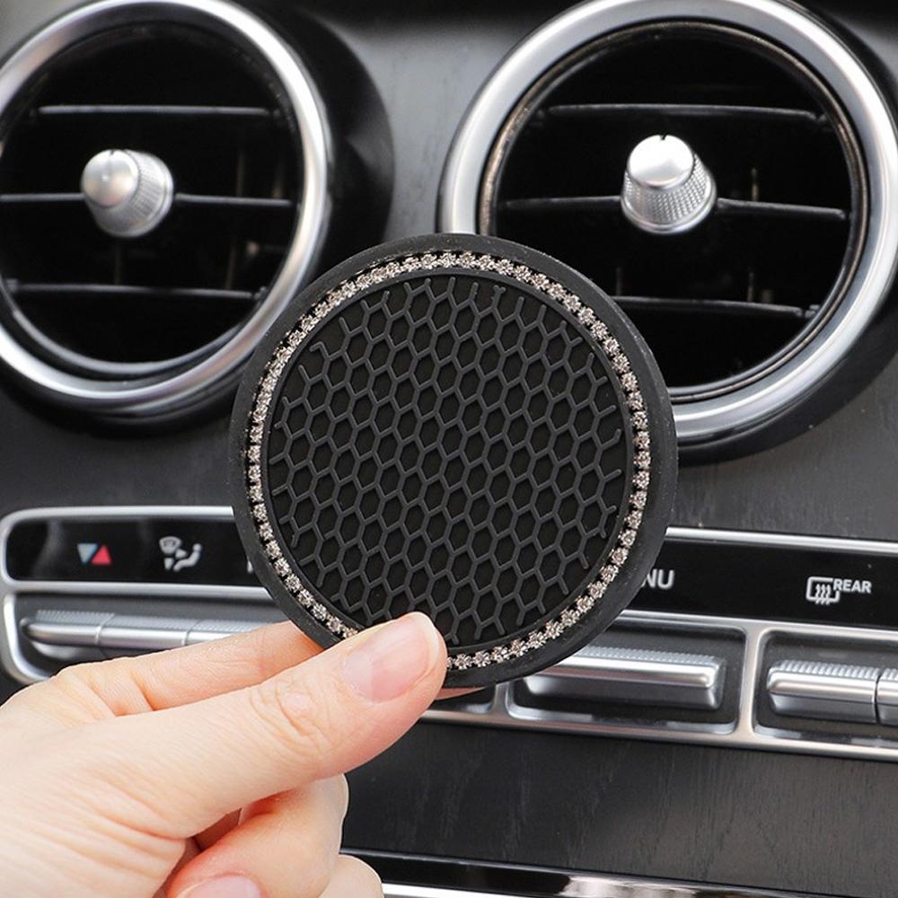 Sottobicchiere a Diamante a Forma di Cuore per Auto Portabicchieri Automatico Tappetino Antiscivolo in Silicone Accessori Decorativi per Interni Auto
