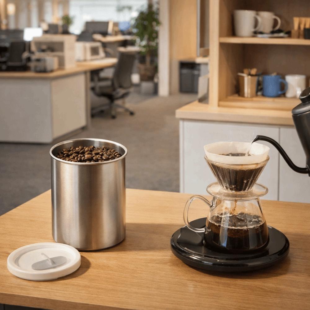 Moisture-proof Coffee Bean Storage Jars Stainless Steel Food Storage Container Tea Tin  Home Use