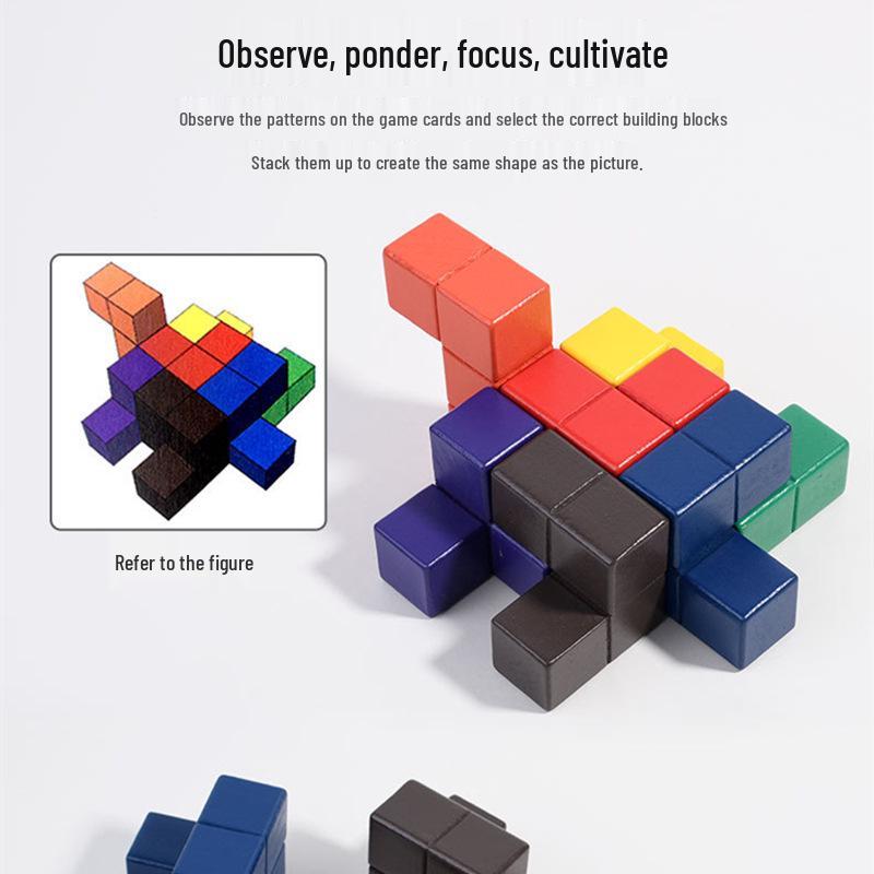 Luban 3D Soma Cube: Children's Tetris Tangram Educational Building Blocks for Early Learning.
