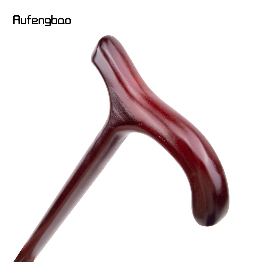 Roter Holzstock mit einem Gelenk, modischer Gehstock, dekorativer Cosplay-Stock, Halloween-Streitkolben, Krücke, Stab, Krummstab, 92cm