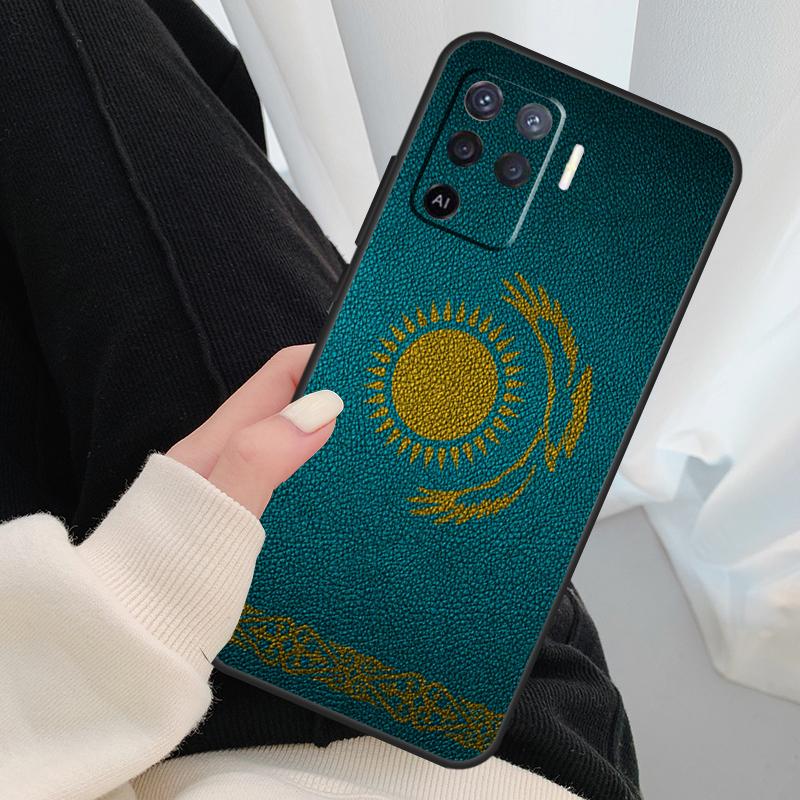 Kazakhstan Flag Case For Oppo A96 A76 A16 A60 A98 A58 A78 A18 A38 A80 A40 A77 A57 A17 A74 A54 A94 A15 A5 Pro
