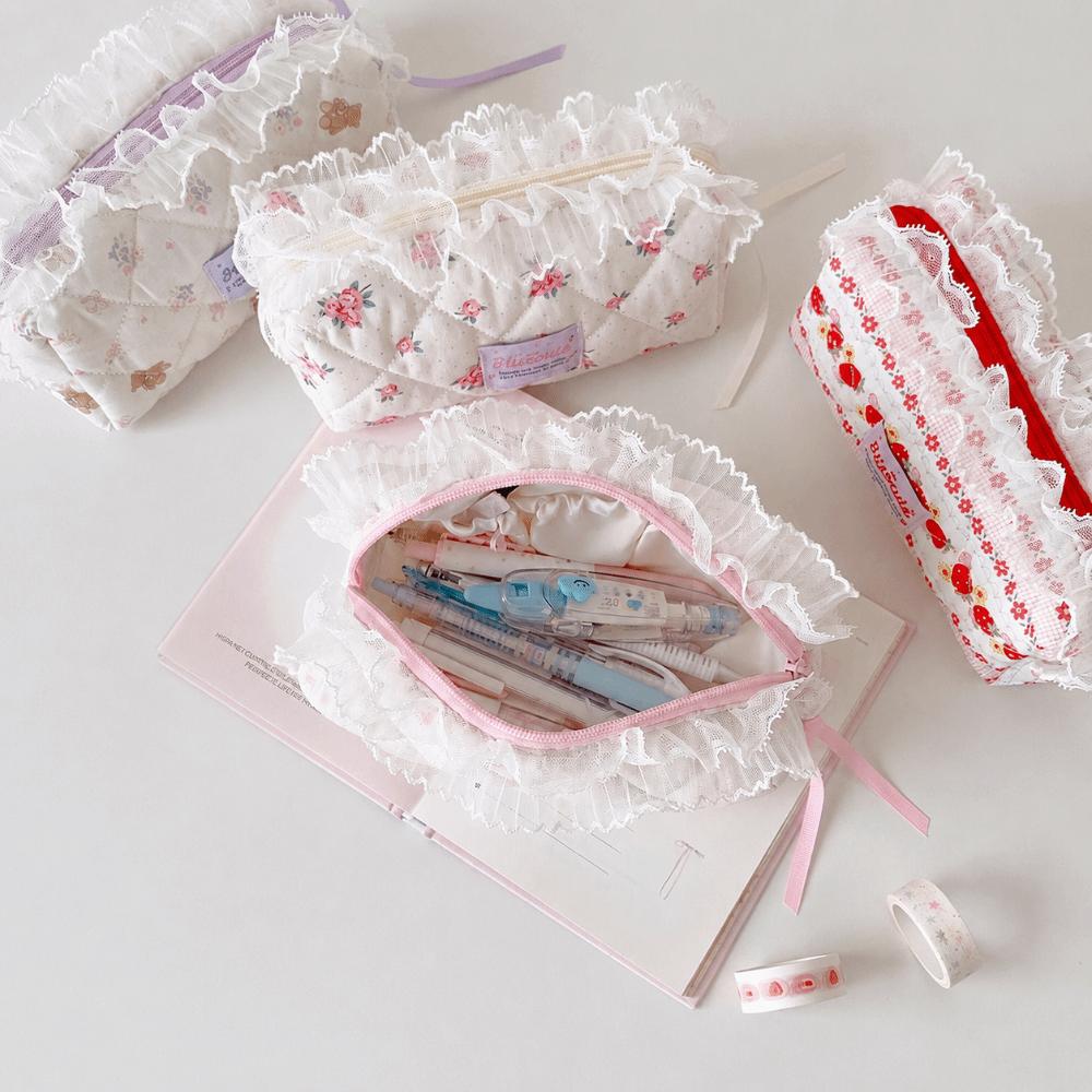 Large Capacity Cosmetic Bag Zipper Closure Pencil Case Fashion Travel Toiletry Bag Travel Use