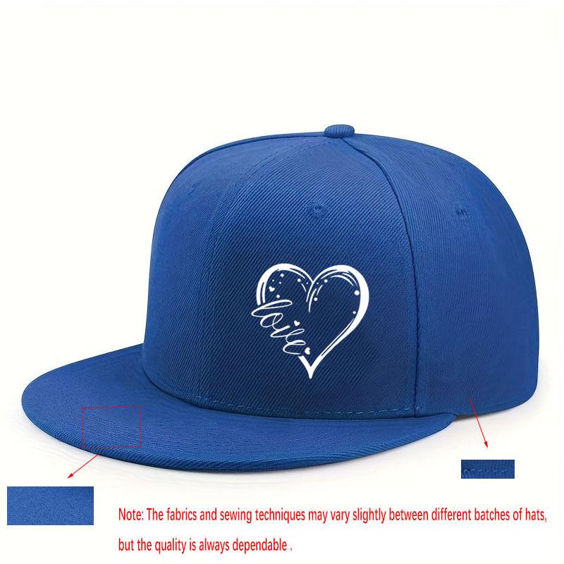 Single Love Design Printed Peaked Cap Urban Trend Hip-hop Unisex Versatile Simple Adjustable Flat Brim Hat