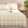 Lace Ruffled Bed Skirt Lace Lace 3 Pcs Set Non-slip Mattress Cover Princess Style Non-pilling Bedroom Bed Cover 3 Pcs Set