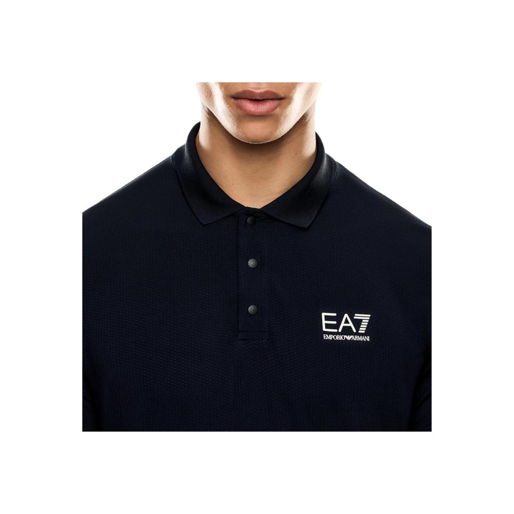 Emporio Armani EA7 Color Block Logo Button Short Sleeve Polo Shirt Men Tops Dark-Blue 7M000168-AF13755-UB102