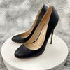 NoEnName_Null Elegant Women Matte Black Round Toe High Heel Formal Dress Shoes 10cm 12cm Slip On Stiletto Pumps Customizable