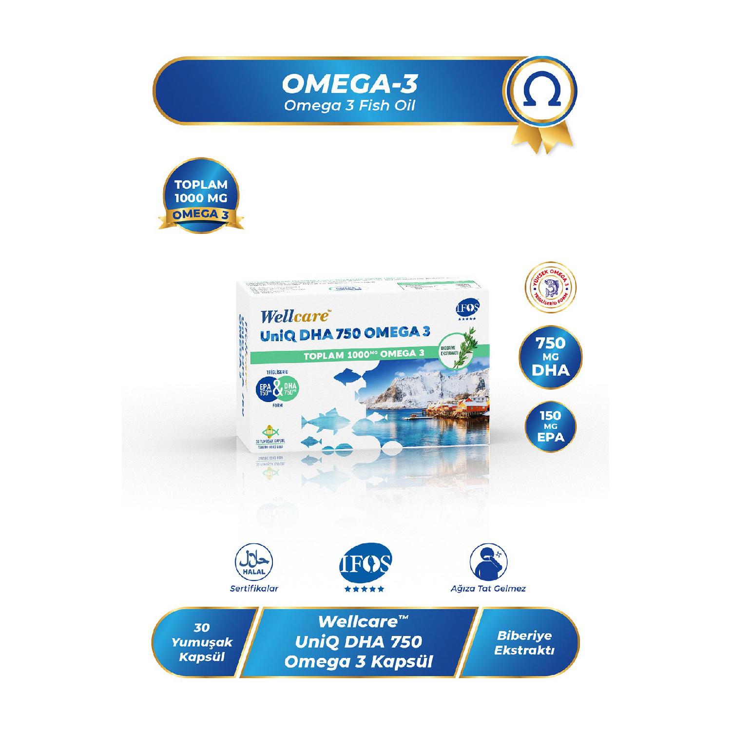 

Uniq Dha 750 Omega 3 Fish Oil - 30 Capsules