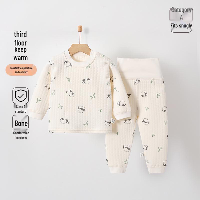 Jingqi Pure Cotton Baby Warm Underwear Set for Boys & Girls - Autumn & Winter Collection