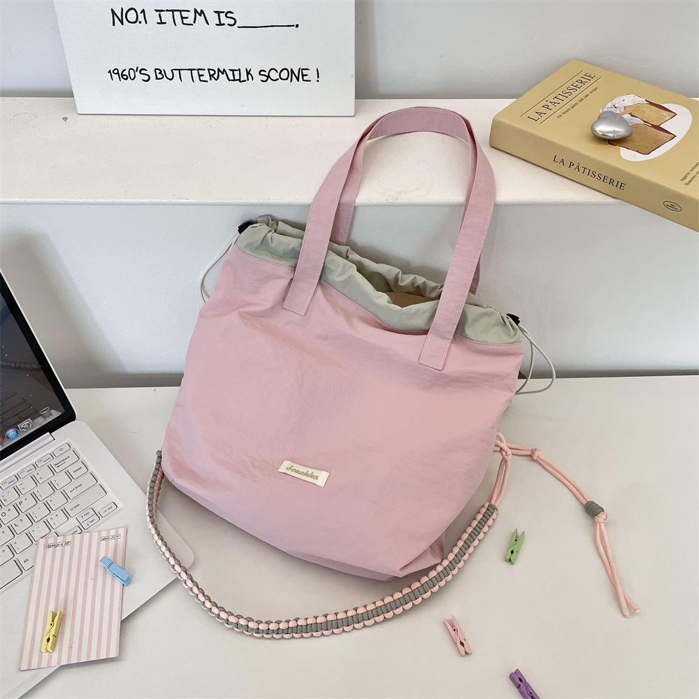 2 Niche Tote Bags for Women's New Trendy College Style Canvas Bags, Casual Large-capacity Messenger Shopping Bags