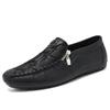 Fashion Men's Shoes Fashion Zippered Casual Leather Shoes Luxury Soft Soled Driving Shoes Designer Loafers Men Leather Half Slippers