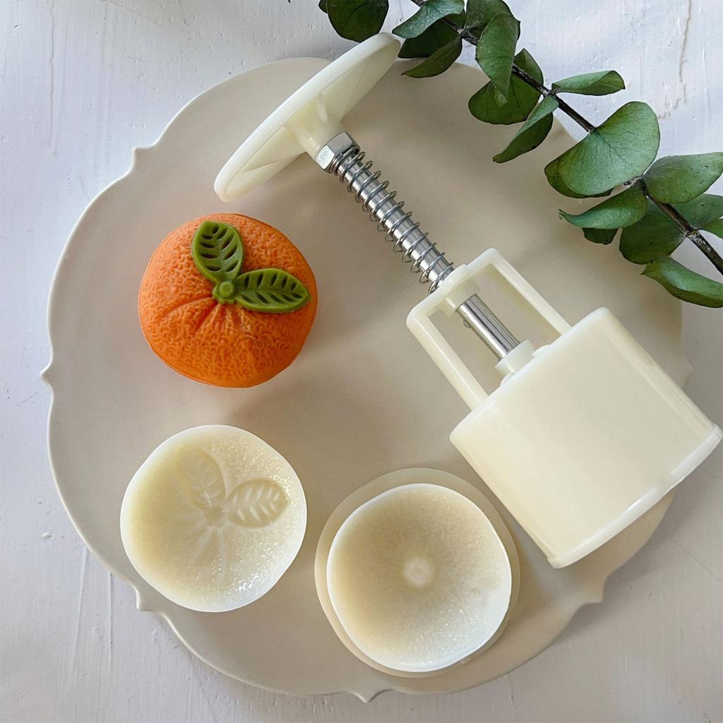 Tangerine Mooncake Mold Mid-Autumn Festival Mooncake Mould DIY Hand Pressure Fondant Decorations Tools Moon Cake Mold