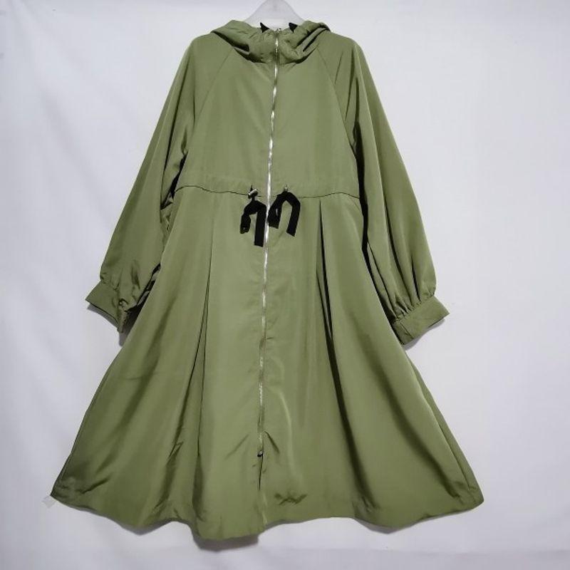 Export Original Order Leftover Stock Hooded Long Windbreaker Women's Single Layer Quick-Drying Waist-Tight Stylish Coat Dress Pure Color Special Offer