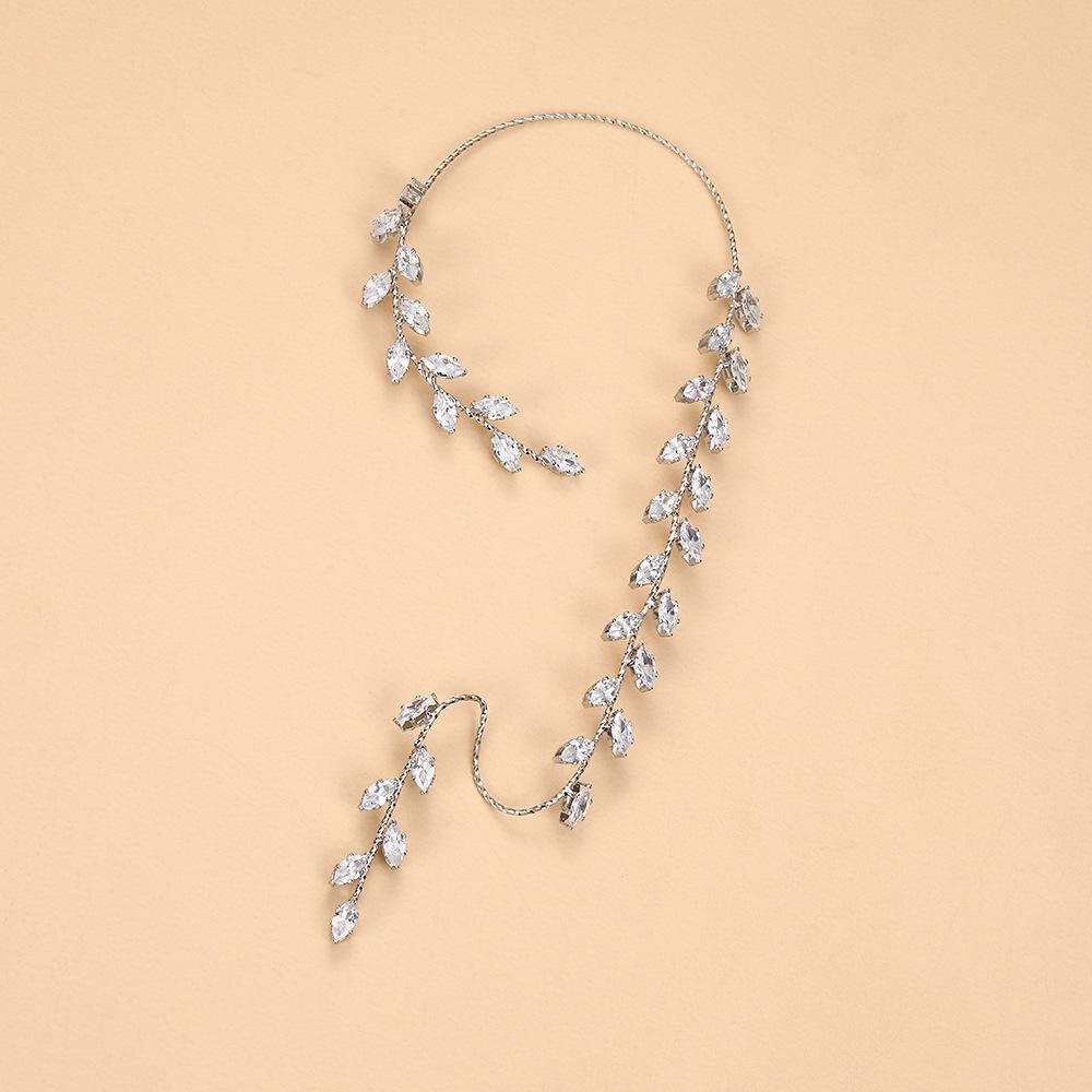 Shiny Leaf Rhinestone Tassel Bracelet , Fashion Alloy Jewelry , Unique Design for Women