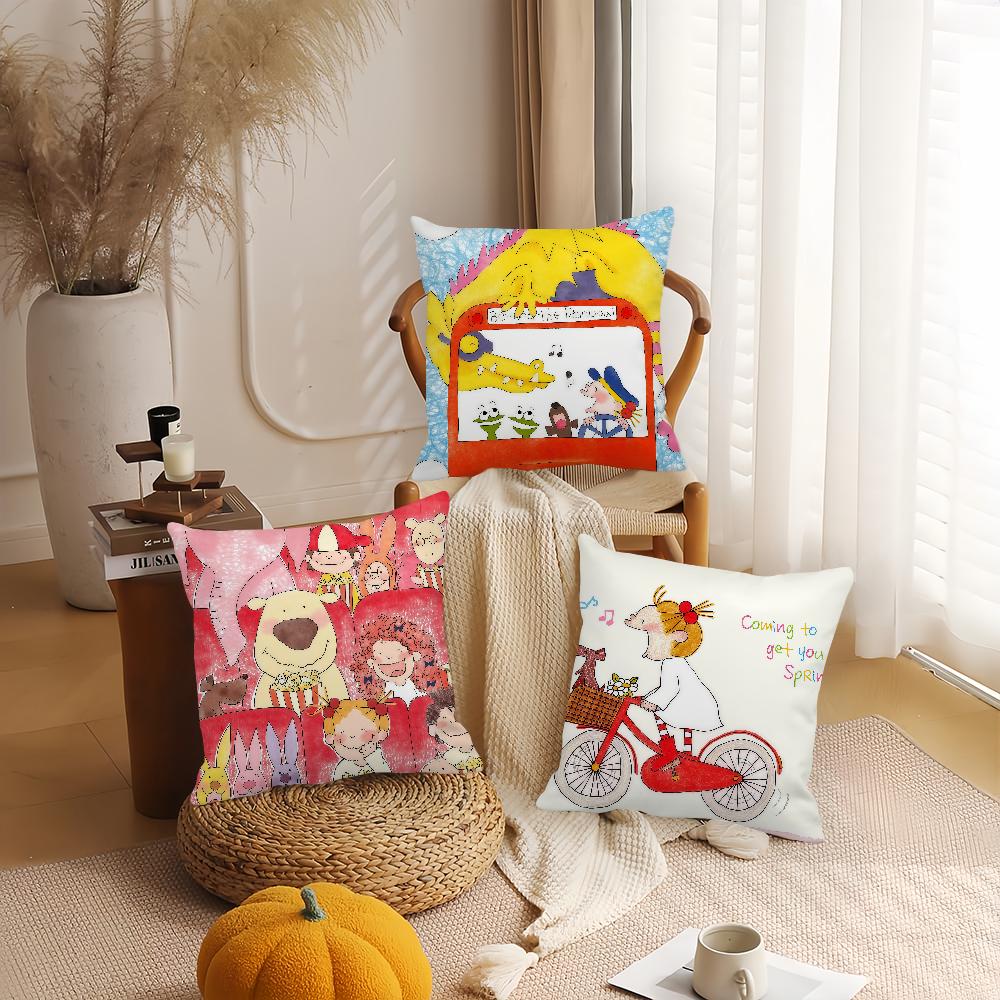 C-coco And W-Wondrous Gang Pillow Case Applicable Space For Guest Rooms Interiors Cars Office House Decoration