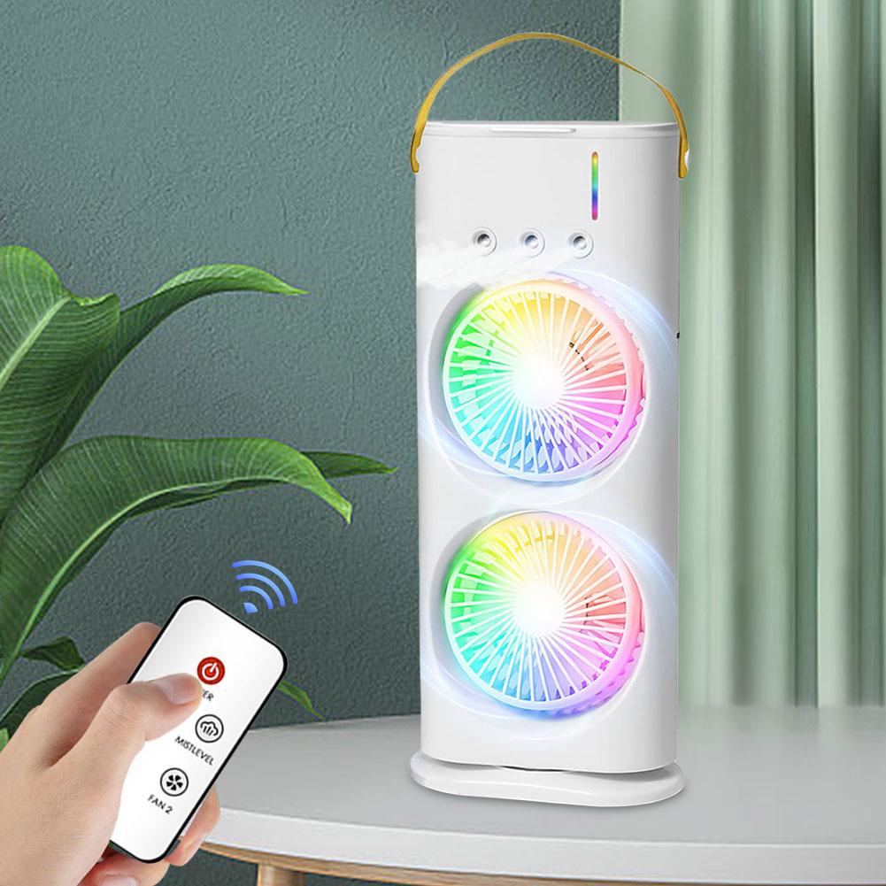 Evaporative Air Cooler 3 Speeds Humidifier Fan LED Night Lights Small Cooling Fan for Room Bedroom Office