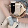 Dot Yarn Wool Socks Children'S Letter Cloth Label Medium Tube Socks Thermal Thickened Plush Stacking Socks