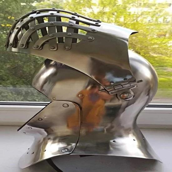 13th Century Medieval Bascinet Helmet ~ Medieval Viking Warrior Helmet ~ Battle Ready Norman Helmet Full Face Historical Re-enactment Helmet