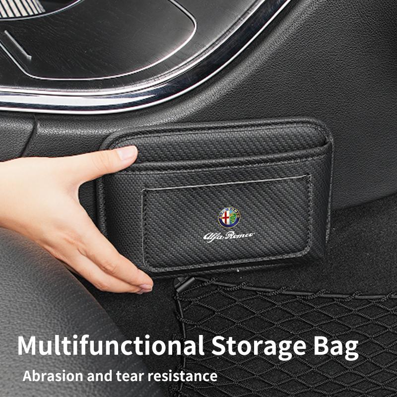 Car Pocket Sticky Storage Hanging Bag Self-Adhesive For Alfa Romeo Giulia Giulietta Stelvio 156 159 147 Mito Tonale Brera Disco zj5