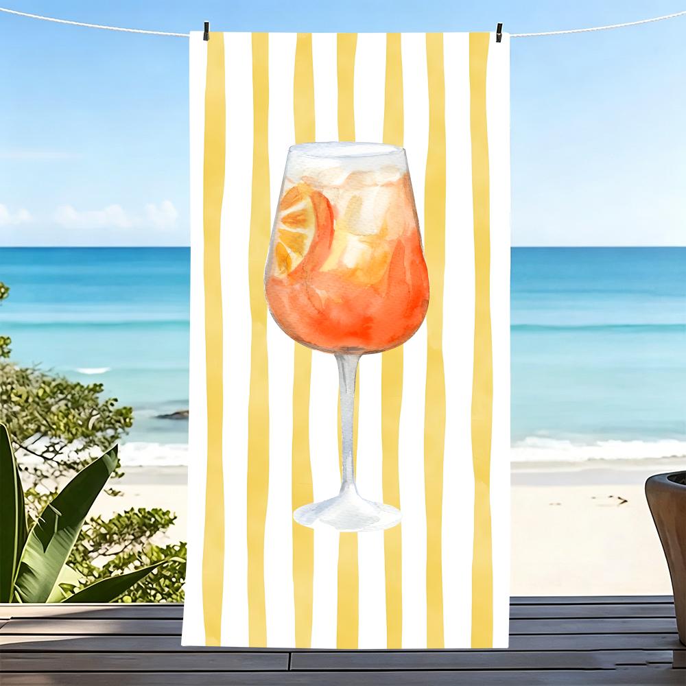 Towel Microfiber beach towel, quick-dry, sand-free, ultra-fine fiber, super soft. A-Aperol Spritzs
