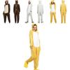 Gemütlicher Unisex Erwachsenen Tier Flanell Onsie Kostüm Pyjama mit Seitentaschen