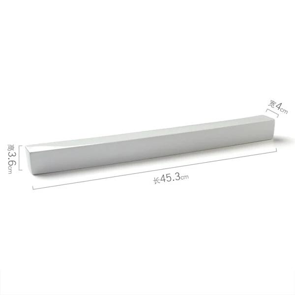 Pure White Ceramic Long Strip Plate Square Dessert Plate Sushi Plates Snack Plates Molecular Cuisine Specialty Tableware