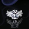 Inlaid 5-carat White Square Diamond Ring European and American Fashion Ring Women's Simple Ring