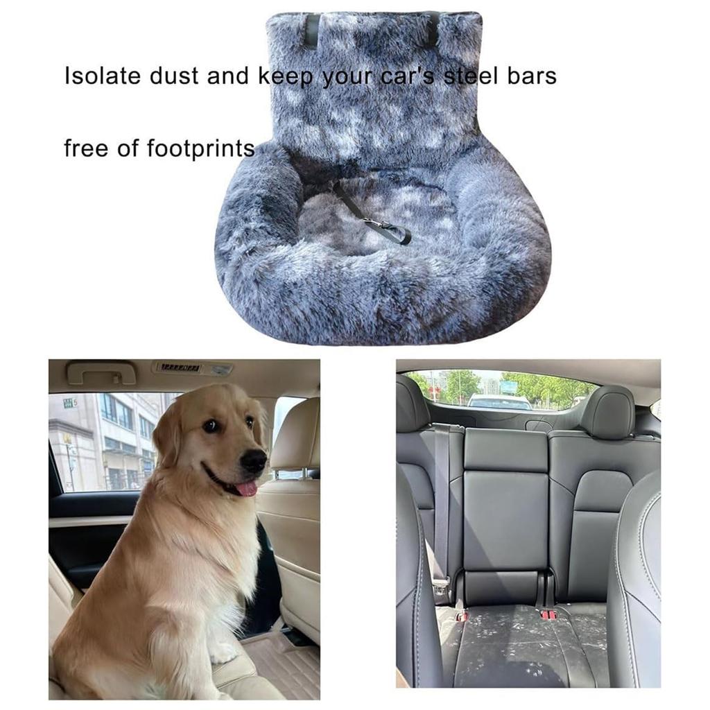 Dogs Travel Carrier Bed Pet Car Booster Seat W/ Safety Belt Removable Washable Seat Cushion Non-slip for Small Medium Large Dogs